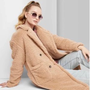 WILD FABLE Tan Teddy Coat/ Furry coat SM